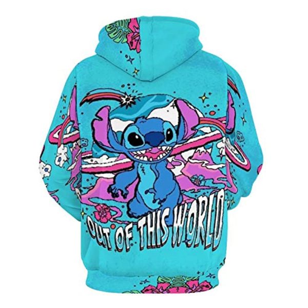 Stitch Hoodies - 3D Casual Pullover Hoodie Tops Sweatshirt with Front Pocket