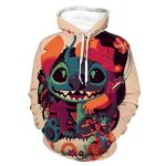 Stitch Hoodies - 3D Casual Pullover Hoodie Tops Sweatshirt with Front Pocket