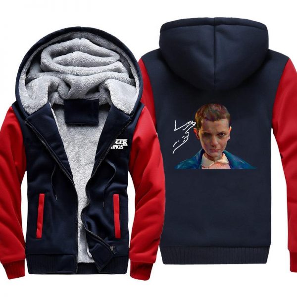 Stranger Things Jackets - Solid Color Eleven Mono-Eye Icon Fleece Jacket