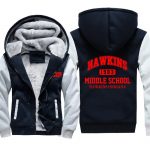 Stranger Things Jackets - Solid Color HAWKINS Red Icon Fleece Jacket