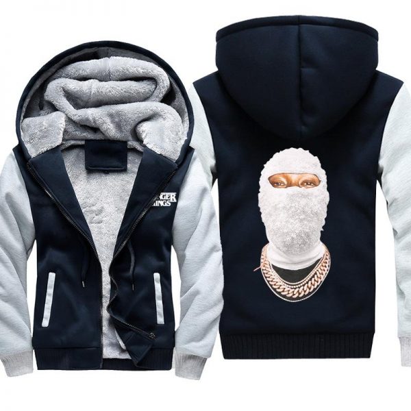 Stranger Things Jackets - Solid Color Masked Man Icon Fleece Jacket