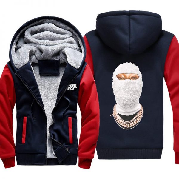 Stranger Things Jackets - Solid Color Masked Man Icon Fleece Jacket