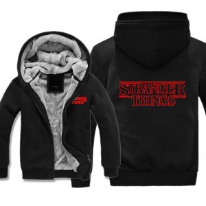 Stranger Things Jackets - Solid Color Red Logo Icon Fleece Jacket