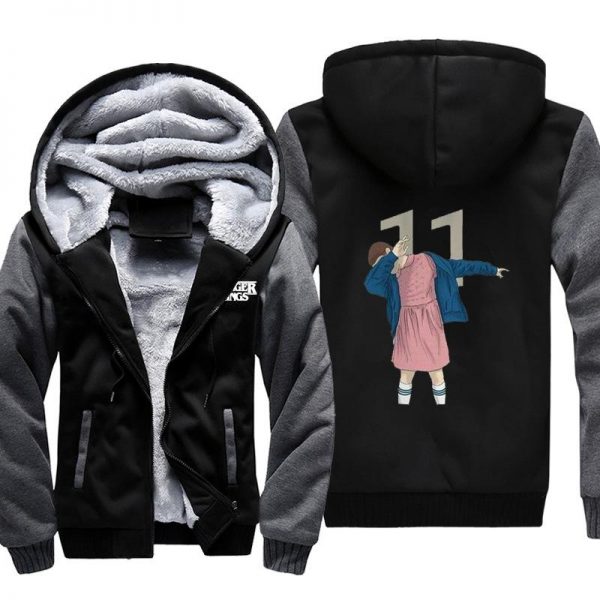 Stranger Things Jackets - Solid Color Stranger Things Dab Eleven Icon Fleece Jacket