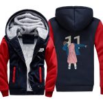Stranger Things Jackets - Solid Color Stranger Things Dab Eleven Icon Fleece Jacket
