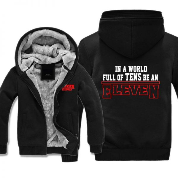 Stranger Things Jackets - Solid Color Stranger Things ELEVEN Icon Fleece Jacket