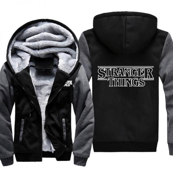 Stranger Things Jackets - Solid Color Stranger Things Logo Icon Fleece Jacket