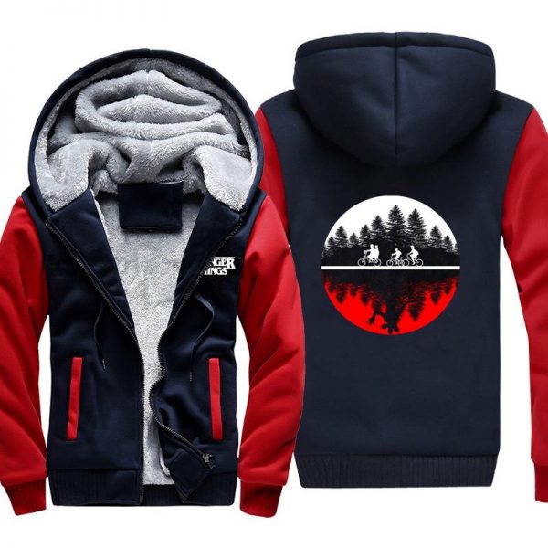 Stranger Things Jackets - Solid Color Stranger Things Upside Down Icon Fleece Jacket