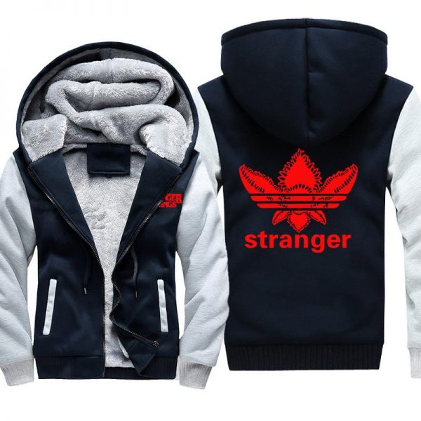 Stranger Things Jackets - Solid Color Stranger Things Upside Down Monster Icon Fleece Jacket
