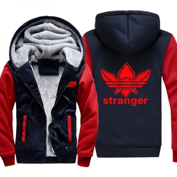 Stranger Things Jackets - Solid Color Stranger Things Upside Down Monster Icon Fleece Jacket