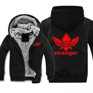 Stranger Things Jackets - Solid Color Stranger Things Upside Down Monster Icon Fleece Jacket