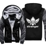 Stranger Things Jackets - Solid Color Upside Down Monster Icon Fleece Jacket