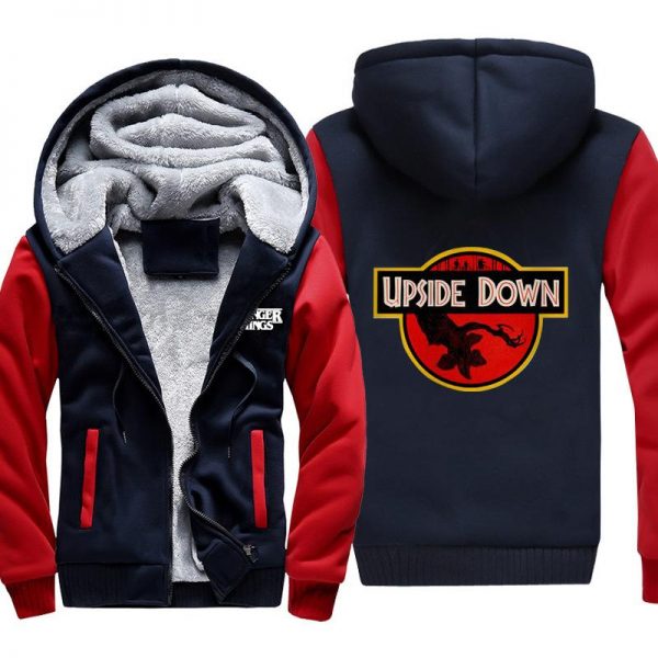 Stranger Things Jackets - Solid Color Upsidedown Icon Fleece Jacket