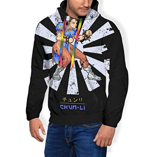 Street Fighter Hoodie - Chun Li 3D Print Pullover with Pockets