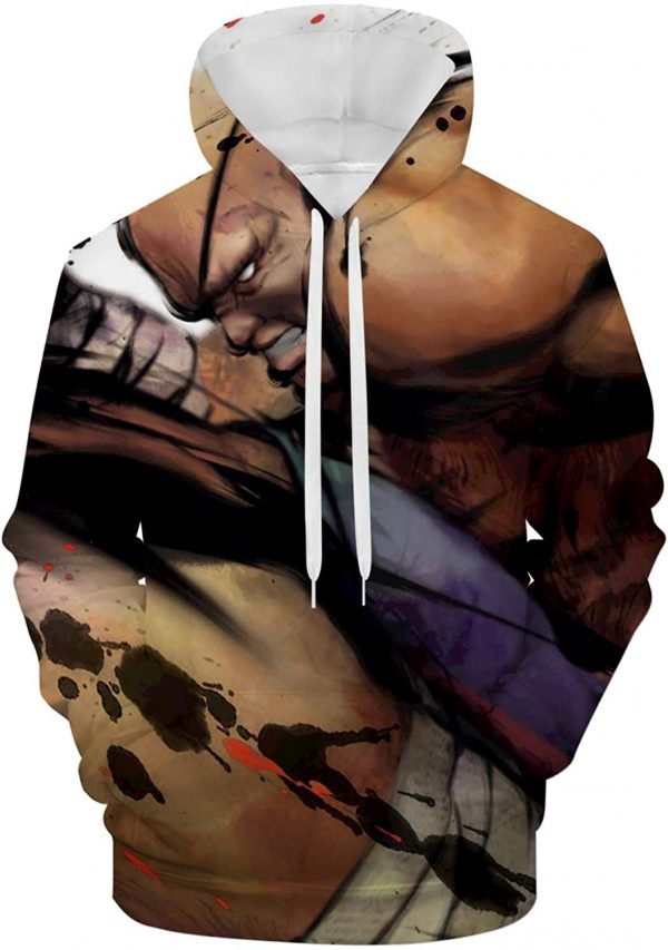 Street Fighter Hoodie - Sagat 3D Print Pullover with Pockets
