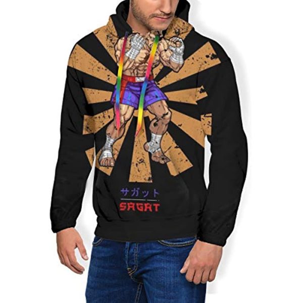 Street Fighter Hoodie - Sagat 3D Print Pullover with Pockets