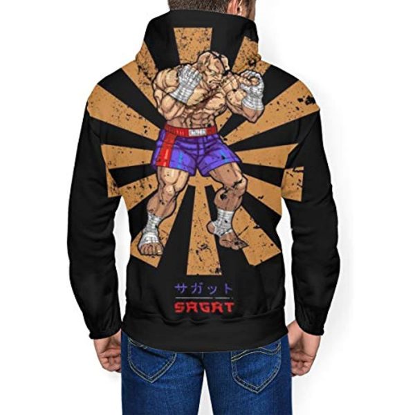 Street Fighter Hoodie - Sagat 3D Print Pullover with Pockets