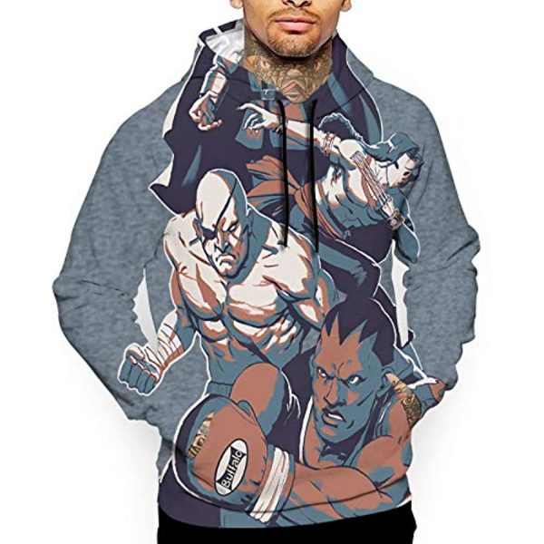Street Fighter Hoodie - Sagat 3D Print Pullover with Pockets