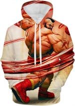 Street Fighter Hoodie - Zangief 3D Print Pullover with Pockets