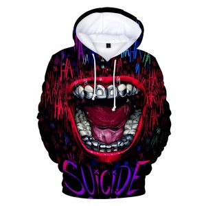 Suicide Squad Hoodies - Joker Series Blood Red Mouth Joker Icon Unisex 3D Hoodie