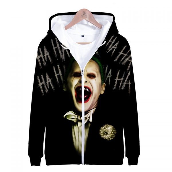Suicide Squad Hoodies - Joker Series HAHA Evil Joker Scary Black Unisex 3D Hoodie