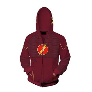 Superhero The Flash Hoodies - 3D Long Sleeve Hooded Zipper