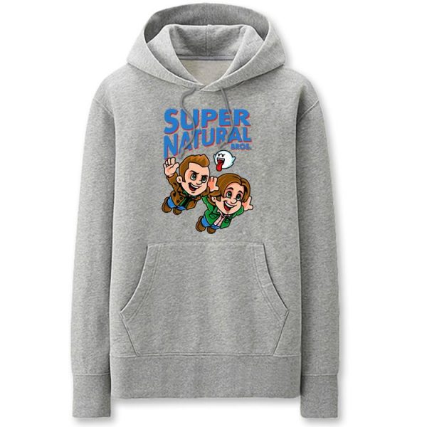 SuperNatural Hoodies - Solid Color SuperNatural Cartoon Style Super Cute Fleece Hoodie