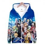 Sword Art Online 3D Hoodies - Harajuku Pullover Zipper Sweatshirt