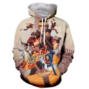 Team Fortress 2 Funny Long Sleeves 3D Printed Zipper Hoodies Sweatshirts