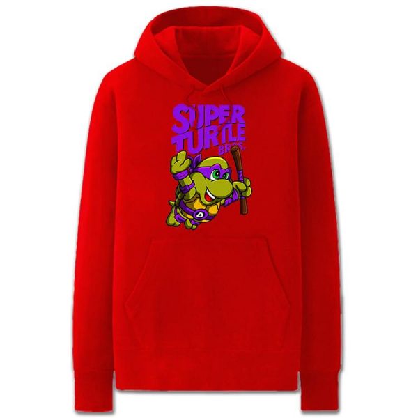 Teenage Mutant Ninja Turtle Hoodies - Solid Color Donatello Cartoon Style Cute Fleece Hoodie