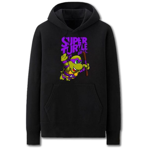 Teenage Mutant Ninja Turtle Hoodies - Solid Color Donatello Cartoon Style Cute Fleece Hoodie
