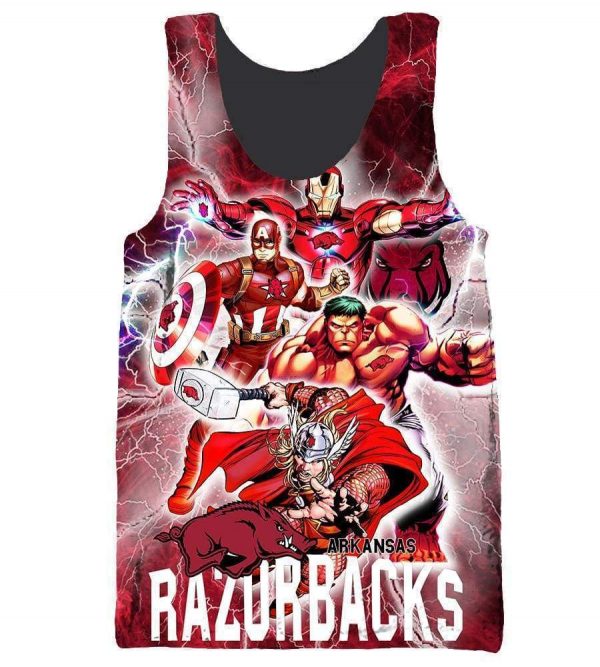 The Avengers  Arkansas Razorbacks Hoodies - Pullover Red Hoodie