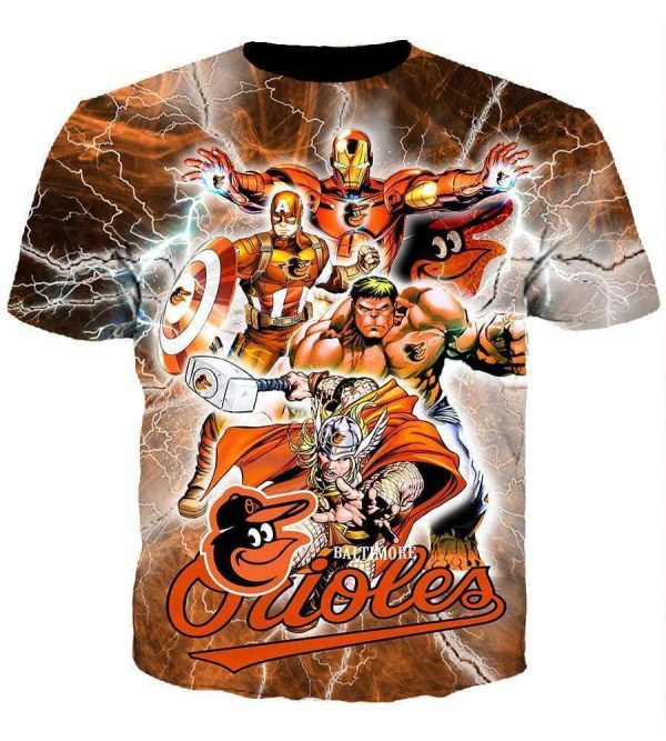 The Avengers Baltimore Orioles Hoodies - Pullover Yellow Hoodie