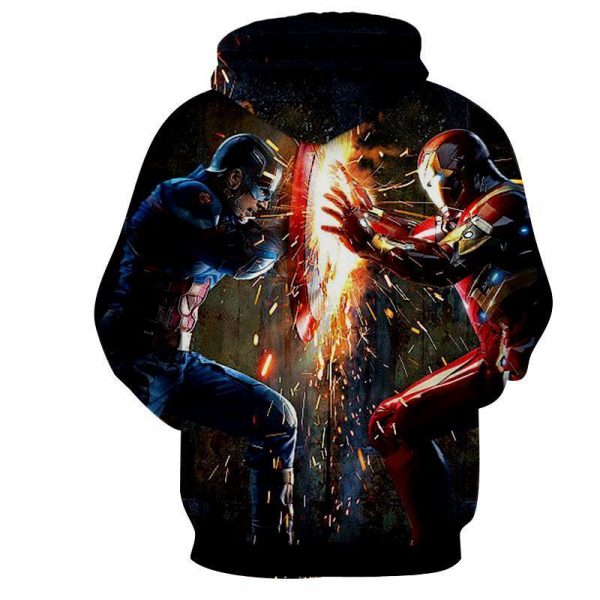 The Avengers Captain America Iron Man Hoodies - Pullover Black Hoodie