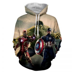 The Avengers Captain America Iron Man Hulk Hoodies - Pullover Grey Hoodie
