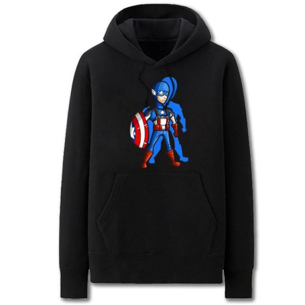 The Avengers Hoodies - Solid Color Captain America Funny Cartoon Style Fleece Hoodie