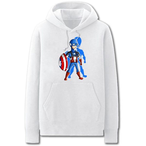 The Avengers Hoodies - Solid Color Captain America Funny Cartoon Style Fleece Hoodie