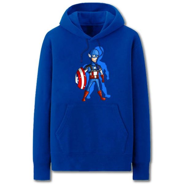 The Avengers Hoodies - Solid Color Captain America Funny Cartoon Style Fleece Hoodie