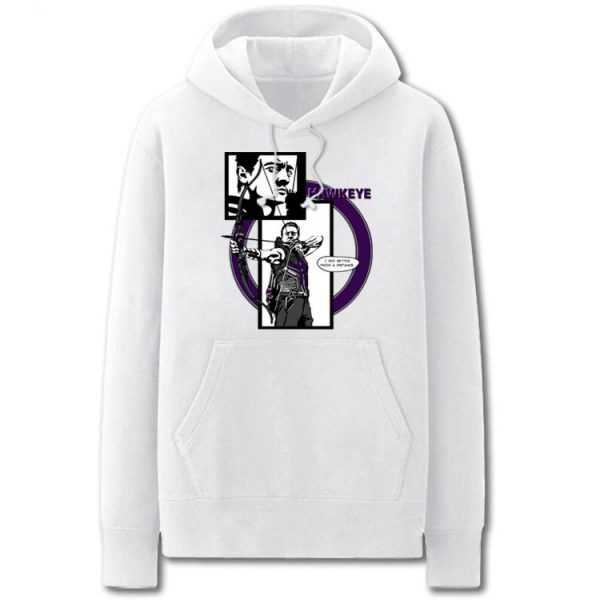 The Avengers Hoodies - Solid Color Hawkeye Cartoon Style Fleece Hoodie