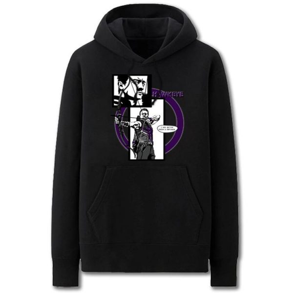The Avengers Hoodies - Solid Color Hawkeye Cartoon Style Fleece Hoodie