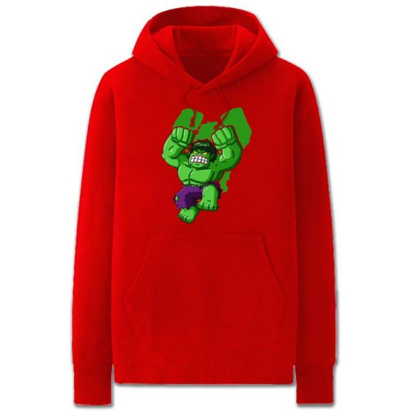 The Avengers Hoodies - Solid Color Hulk Cartoon Style Super Cool Fleece Hoodie