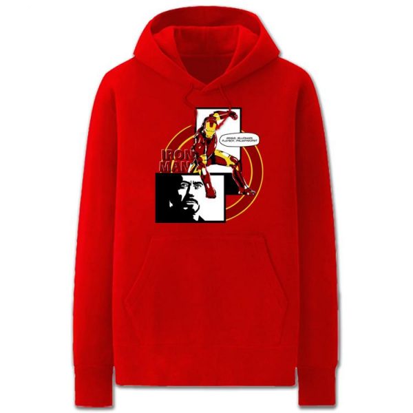 The Avengers Hoodies - Solid Color Iron Man Icon Cartoon Style Fleece Hoodie