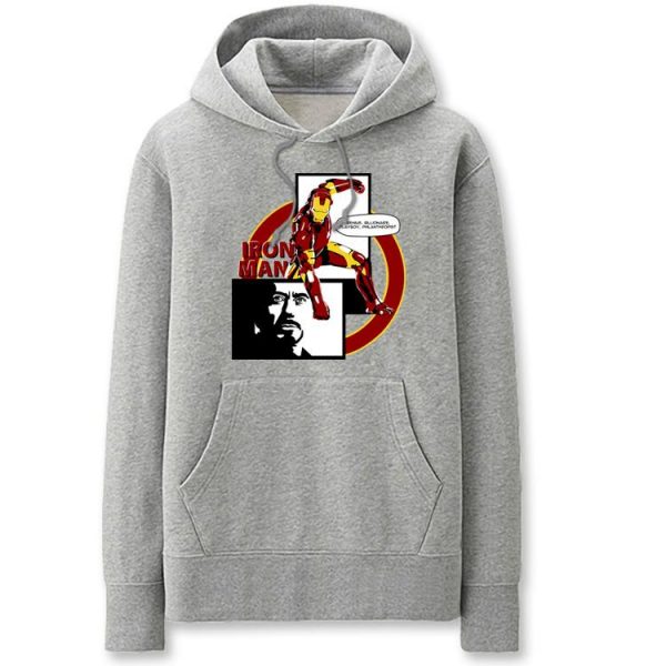 The Avengers Hoodies - Solid Color Iron Man Icon Cartoon Style Fleece Hoodie