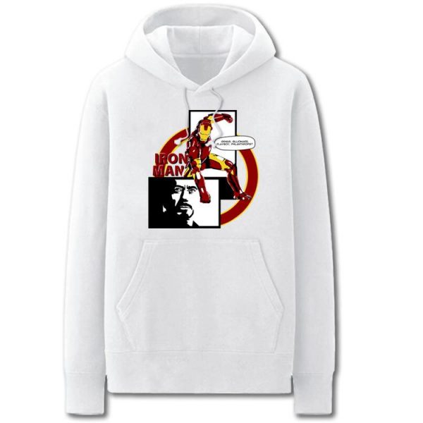 The Avengers Hoodies - Solid Color Iron Man Icon Cartoon Style Fleece Hoodie