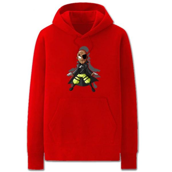 The Avengers Hoodies - Solid Color Nick Fury Cartoon Style Cute Fleece Hoodie