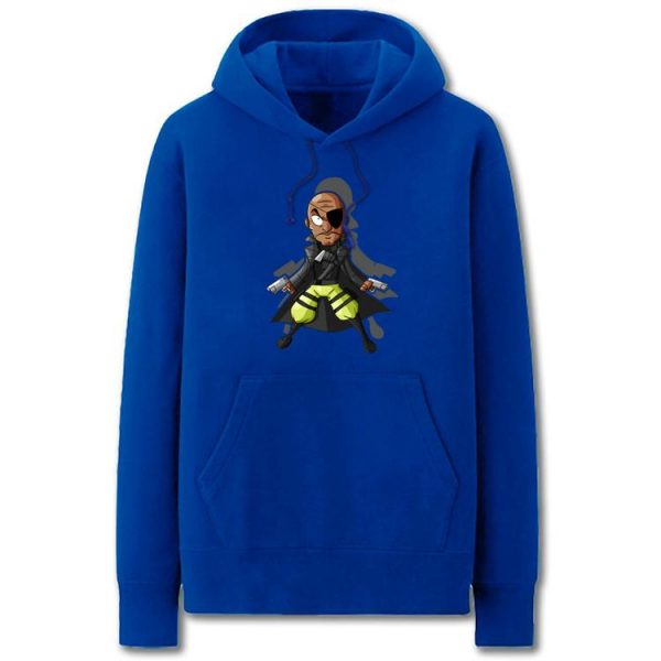 The Avengers Hoodies - Solid Color Nick Fury Cartoon Style Cute Fleece Hoodie