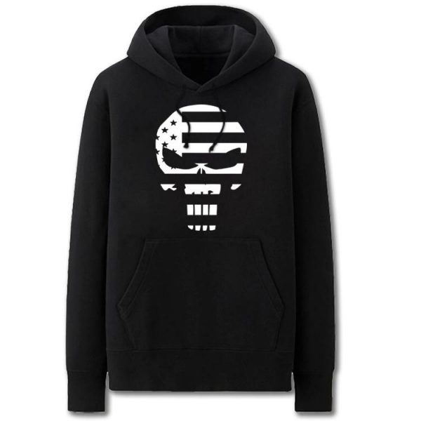 The Avengers Hoodies - Solid Color Skull Punisher Icon Fleece Super Cool Hoodie
