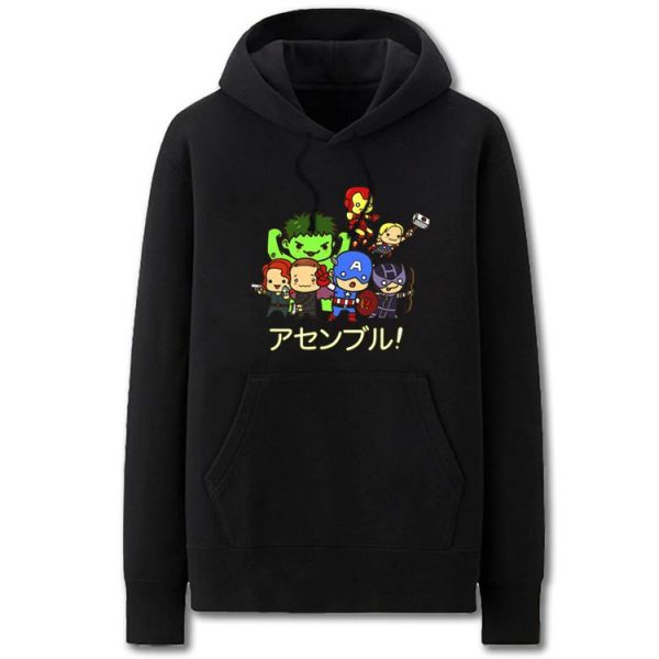The Avengers Hoodies - Solid Color Super Hero Assembly Cartoon Style Cute Fleece Hoodie