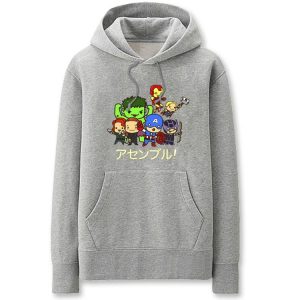 The Avengers Hoodies - Solid Color Super Hero Assembly Cartoon Style Cute Fleece Hoodie