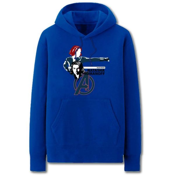 The Avengers Hoodies - Solid Color Super Hero Black Widow Cartoon Style Fleece Hoodie